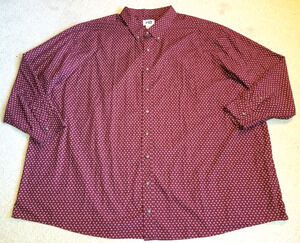 Mens Shirt-HB-HARBOR BAY-maroon/white paisley cotton buttondown-4XL